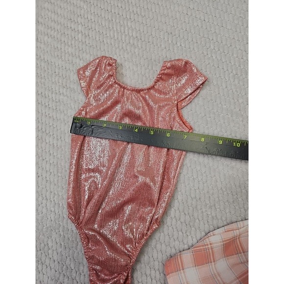 Baileys Blossoms Dress & Body Suit Babygirls 9/12 Months Shimmer & Plaid - Picture 5 of 8